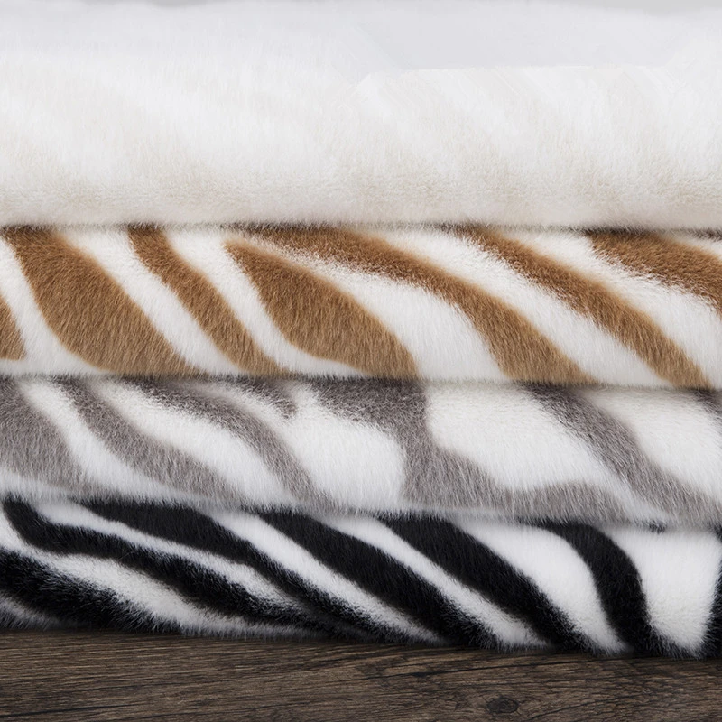 Black and white animals tiger pattern fur Thin short plush fabric imitation  mink fur clothing slippers scarf handmade DIY fabric|Fabric| - AliExpress