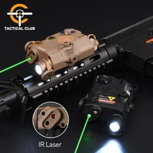 Airsoft Tactical PEQ15Red Dot laserowy na podczerwień Sight LA5C niebieski zielony Laser UHP AN PEQ-15 latarka LED polowanie Weapongun Accesseries