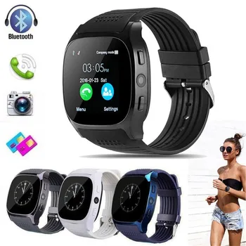 

New T8 BT3.0 Smart Watch Support SIM and TFcard Camera For Android For iPhone phone call music play support Labs location