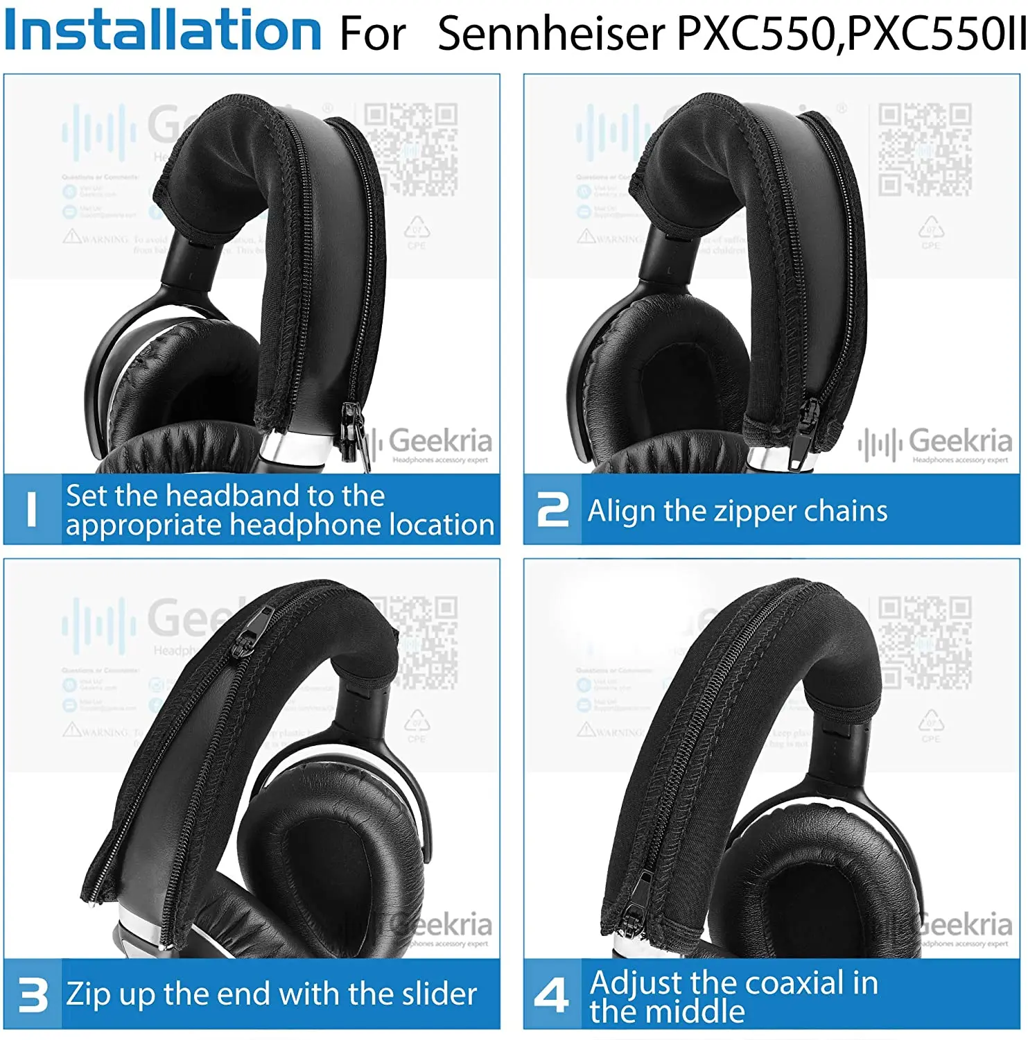 Replacement Headband Cover for Sennheisers PXC 550, PXC 550 II