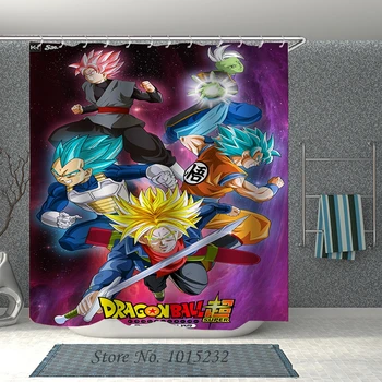 

Popular Anime Dragon Ball Z 3D Print Shower Curtain Polyester Fabric Bathroom Curtain Waterproof Hook Bath Curtain 04