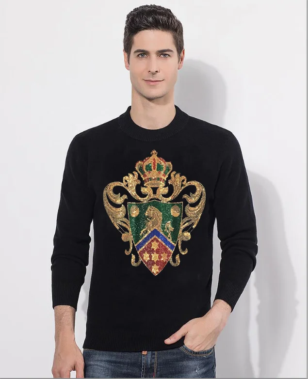 Sudaderas con capucha de manga larga para hombre, suéter informal con diseño de piedra de diamante, Tops para jóvenes