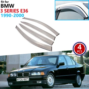 

for BMW 3 Series E36 1990-2000 Window Visor Vent Awnings Rain Guard Deflector Cover Shelters Car Accessories 1991 1993 1995 1998