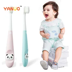 Brosse à dents en fourrure douce pour bébés de 1 à 3 ans, dessins animés, outil de lavage des dents pour enfants, pour filles et garçons, 1 pièce 