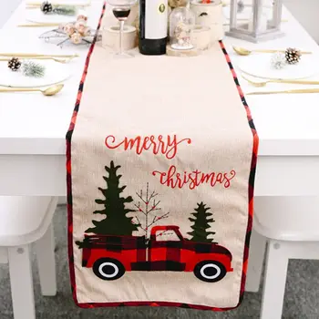 

Christmas Table Runners Merry Xmas Tree Car Decorations Tablecloth Placemat Home 11UA