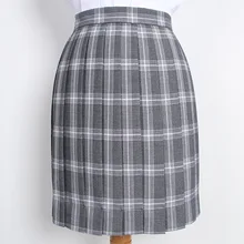 Японская школьная юбка JK, клетчатая юбка с высокой талией, плиссированная юбка, серая, синяя клетчатая юбка, летняя школьная форма для девочек, юбка