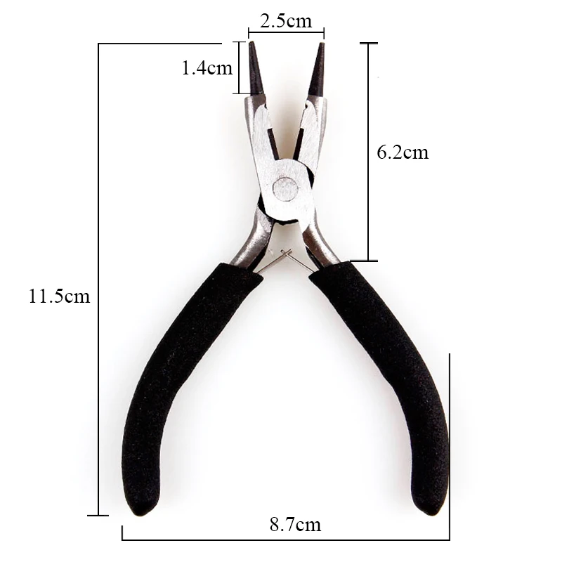 Black 1pc Jewellery Making Round Nose End Cutting Jewelry Pliers Tools DIY Equipment Pliers Fit Handcraft Beadwork Repair