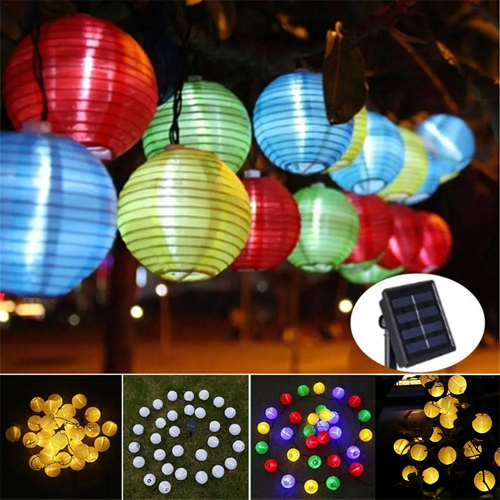 

20 LED Solar String Lights Lantern Ball Outdoor Lighting Solar Lamp Fairy Globe Christmas Decor Light For Party Holiday