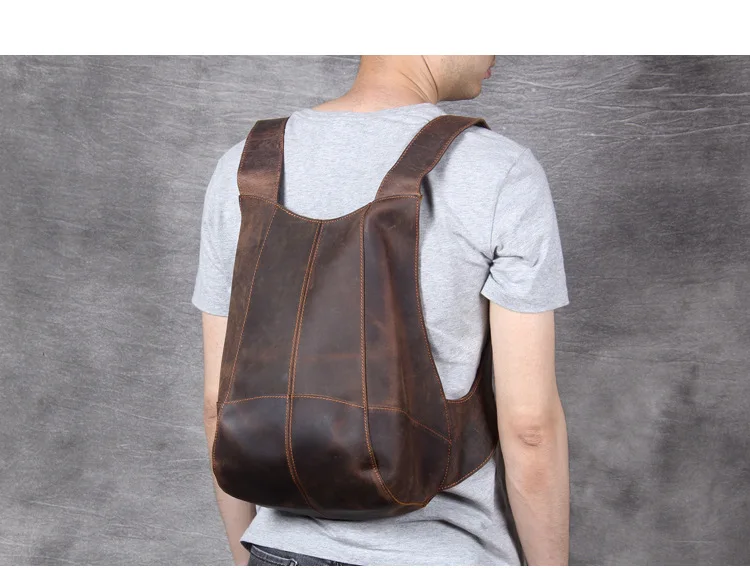 Мужской рюкзак Crazy horse из натуральной кожи, мужская сумка в стиле ретро, оригинальные Замшевые мужские рюкзаки из натуральной кожи