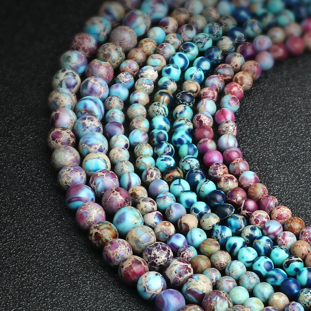 

4/6MM Emperor Stone Natural Agates Imperial Jaspers Round Loose Spacer Beads For Jewelry Making Bracelets Needlework Accessories