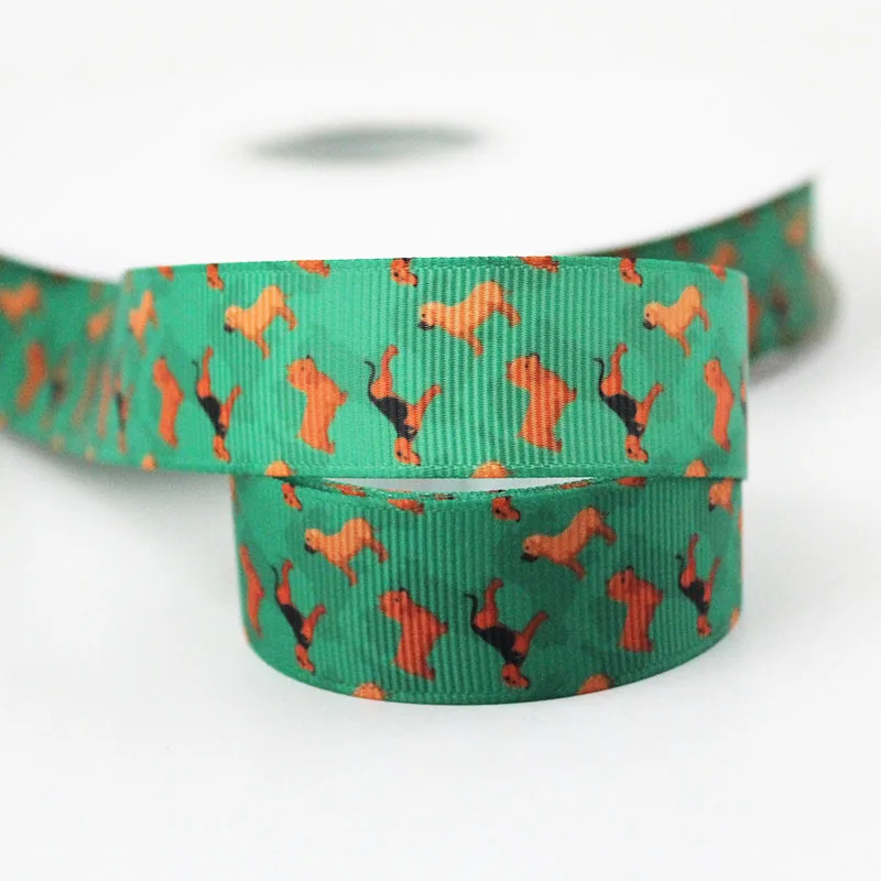 

Hound Printed Grosgrain Ribbon Diy Handmade Hair Bow Sewing Supplies Wedding Party Decoration 16-75mm