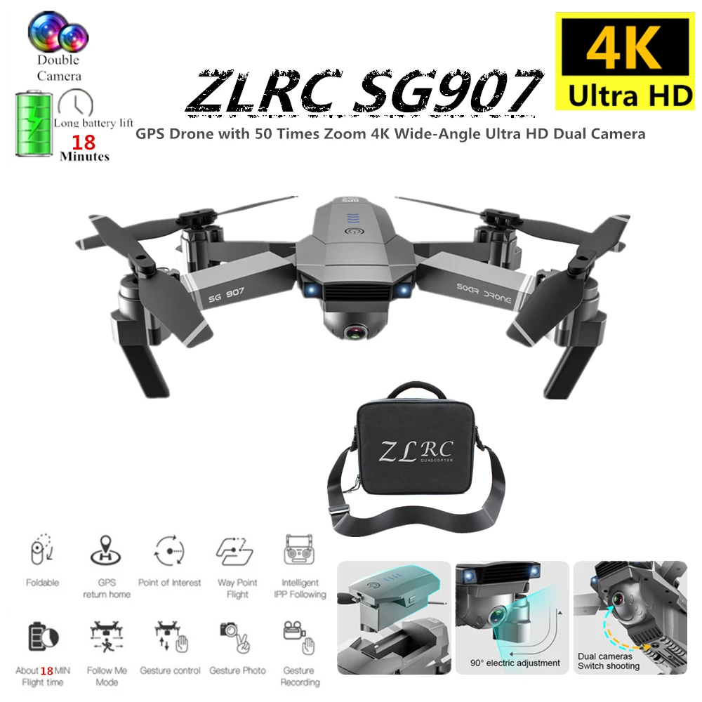 ZLL SG907 GPS FPV Drone 1080P/ 4K Camera 5G WIFI Quadcopter Gesture Shooting 