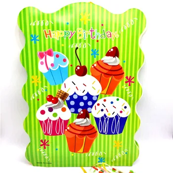 

1 set Cupcake Pattern Paper Pinata Colorful Baby Shower Kids Birthday Party DIY Decoration Filler Pinata 49x27cm Party Supplies