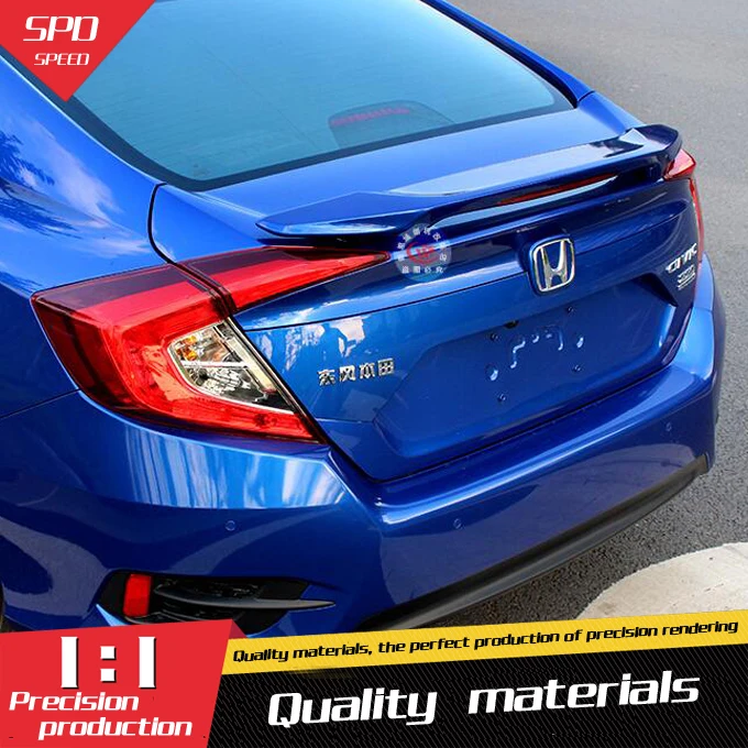 For Honda Civic Spoiler High Quality ABS Material Car Rear Wing Primer