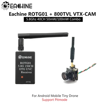

Eachine ROTG01 + 800tvl VTX-CAM UVC OTG 5.8G 40CH 50mW/100mW/Pitmode FPV Camera Transmitter Receiver Set For Android Smartphone