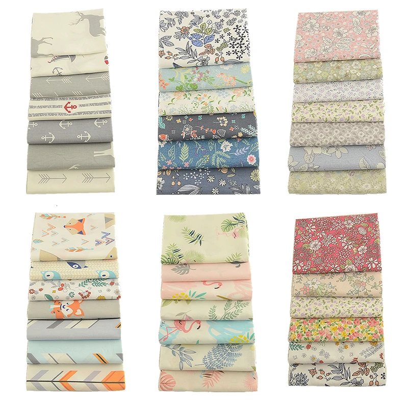 Африканский Анкара ткань Telas De Algodon Para лоскутное шитье ткань цветочный швейная ткань Twill хлопка Комплект 7 шт./лот 40x50 см