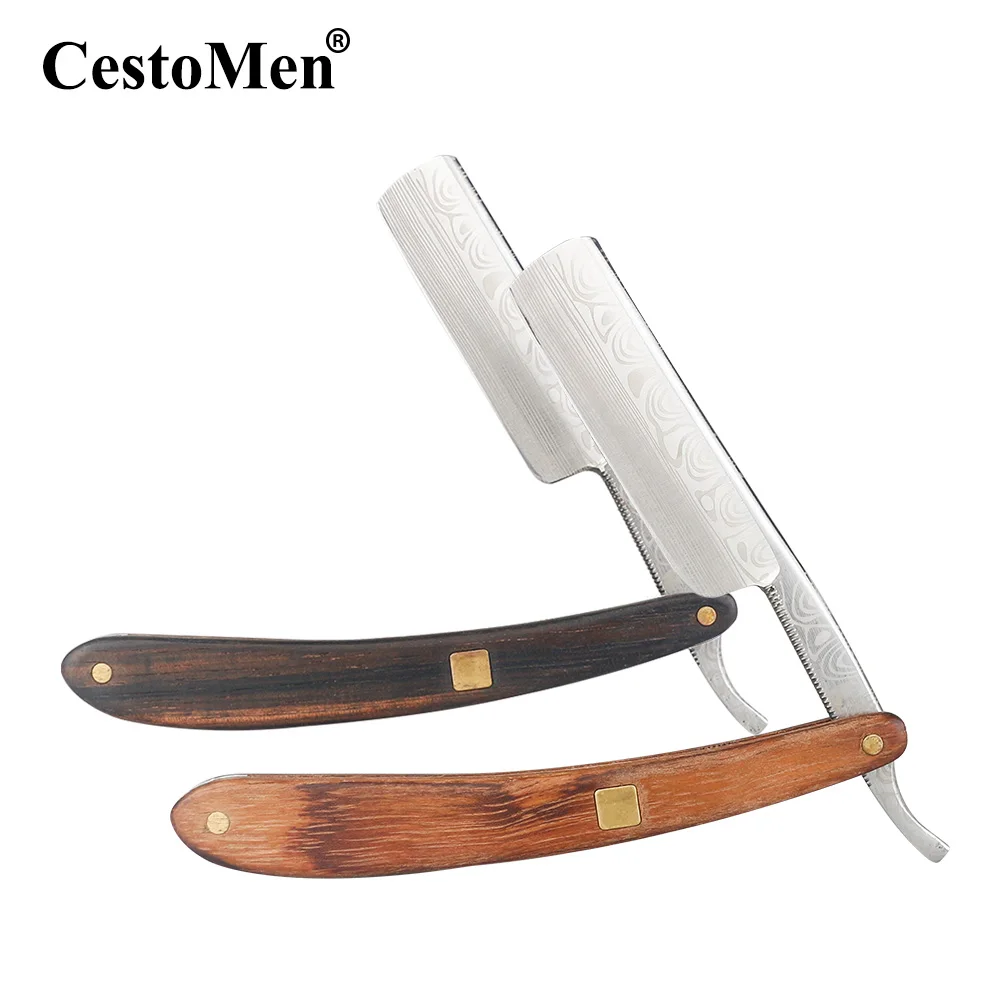 

CestoMen Classic Vintage Shaving Razor Blade Holder Rosewood Handle Men Bread Cleaning Blade Holder Professional Barber Razor