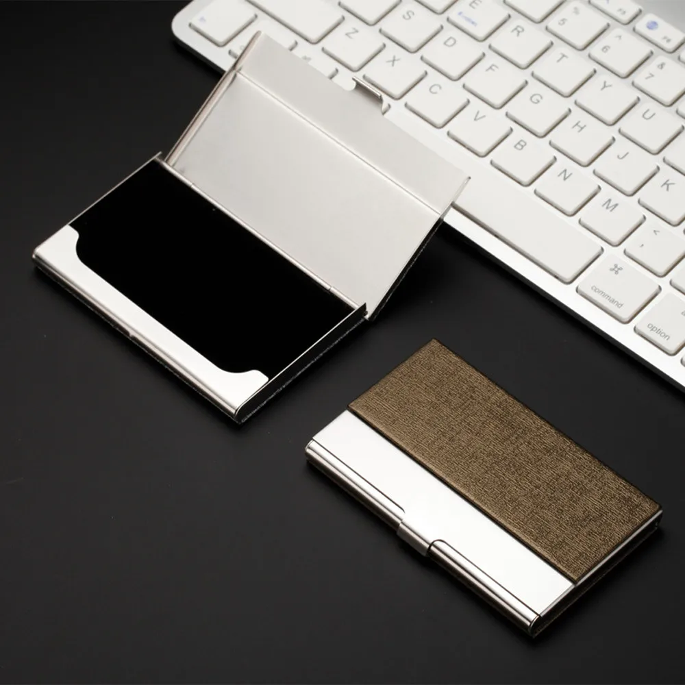 Long stainless steel business card case Pocket Stainless Steel Metal Business Card Holder Case ID Credit Wallet 1104#B