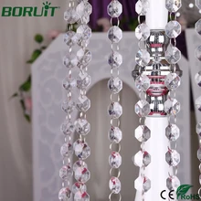 Cortina de cuentas de corazón de cristal acrílico, 10m y 30m, guirnalda de candelabro, colgantes de cadena, decoración del hogar para fiesta de boda y Navidad