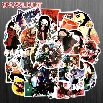 

50pcs Demon Slayer: Kimetsu No Yaiba Anime PVC Graffiti Waterproof Sticker Suitcase Luggage Guitar Car Styling Stickers