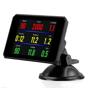 

Hot P16 Water Temperature Speed Alarm Universal Clock Odometer Head Up Display Smart Digital OBD2 With Holder Accurate Car Meter