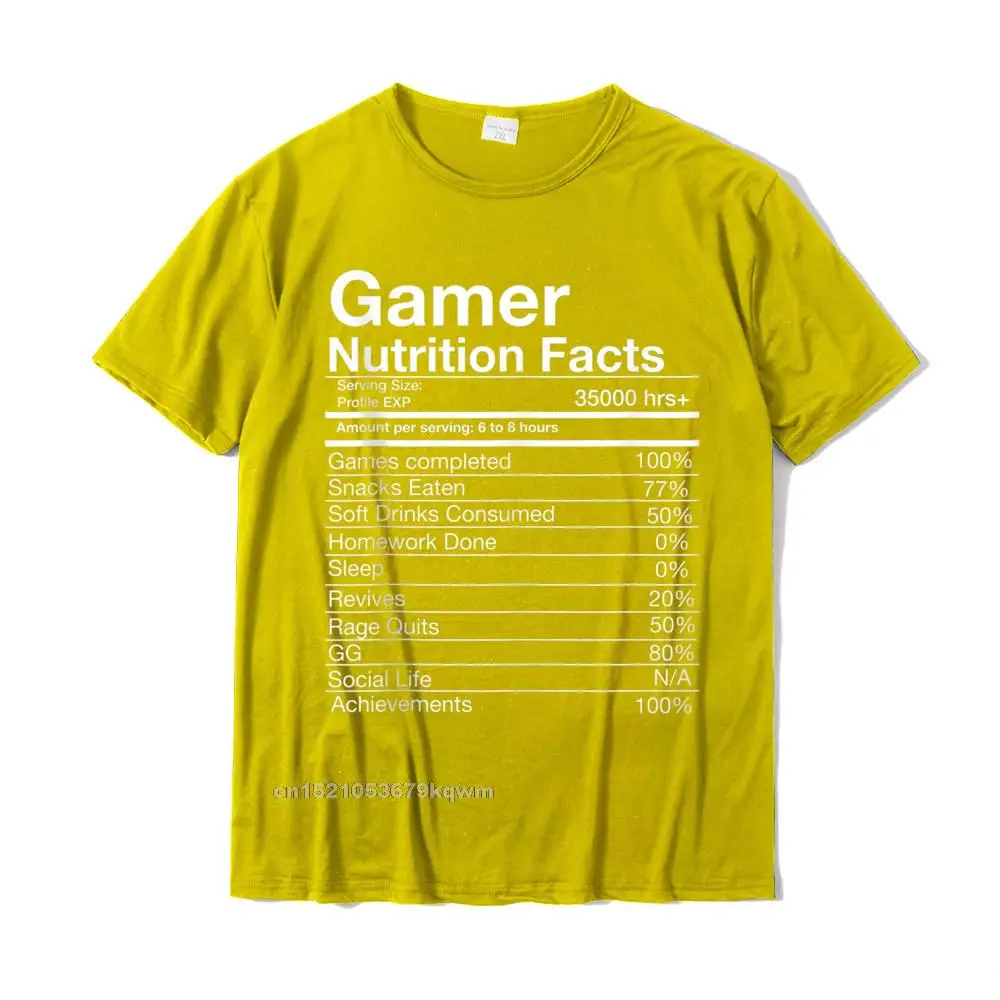 Cool Normal Fall 100% Cotton Round Neck Men Tops Tees Classic Tops Tees Cute Short Sleeve T Shirts Top Quality Gamer Nutrition Facts Gamer Funny Video Game Tank Top__3201 yellow