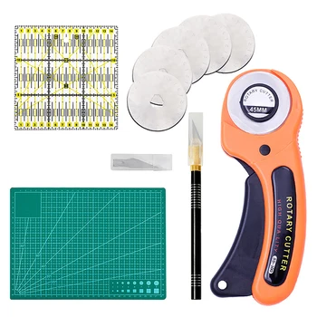

5Pcs DIY Quilting Sewing Kit Set Clothing Sewing Tools Hand Cutting Knife Set Patchwork Cloth Knife Patchwork Ruler Craft Tools
