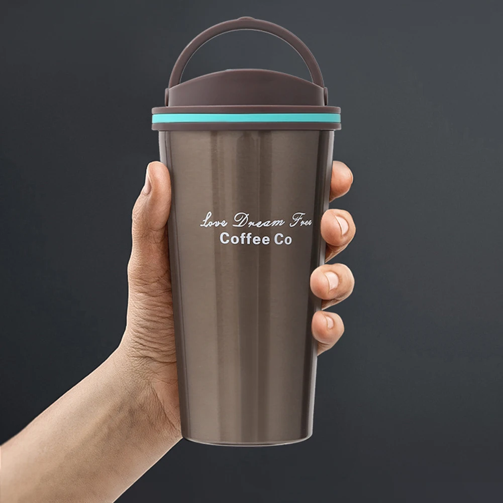

500ML Thermos Mug Coffee Cup with Lid Stainless Steel Bottle Vacuum Flasks Water Bottle for Car New Cute Cup