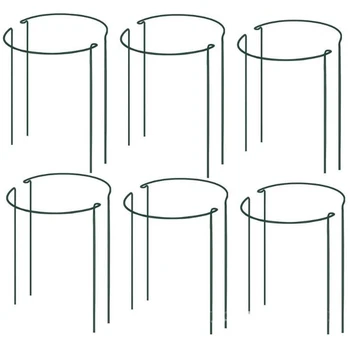 

12Pcs Plant Support Pile Metal Garden Plant Pile Green Semicircle Plant Support Ring Flower Arrangement Fixing Rod