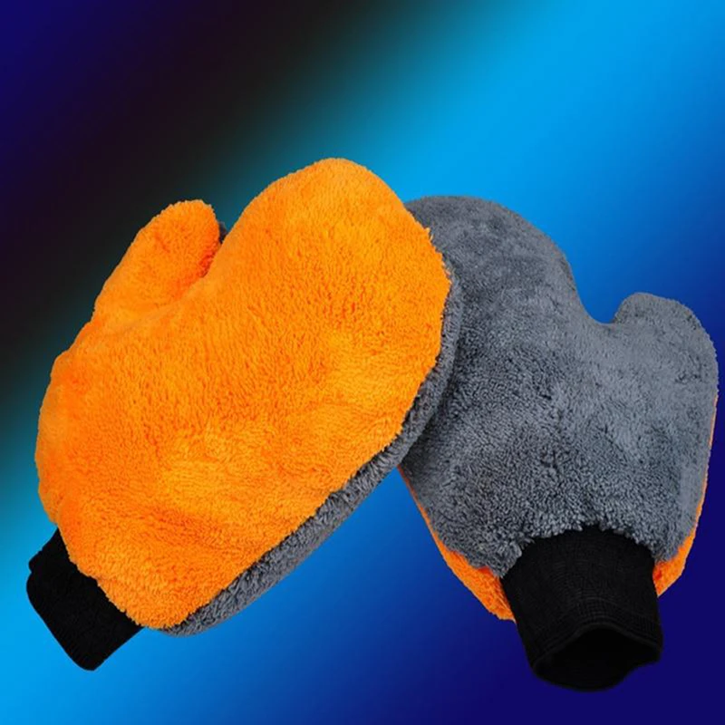 Coral fleece velvet plush short wool mitt wash car mitten washing brush cleaning glove tools cloth car wash gloves orange + gray car cleaning gloves microfiber car mitt microfiber cleaning gloves microfiber washing gloves microfiber gloves