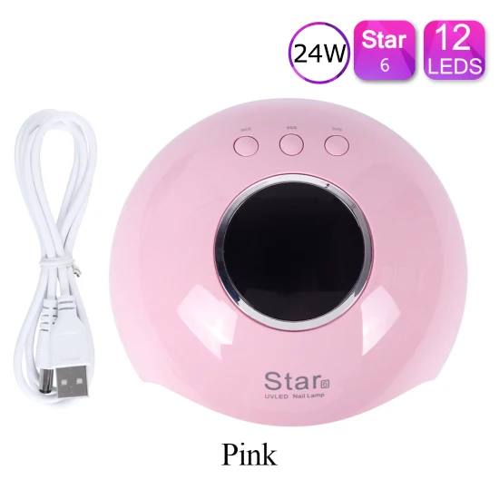 Star 6 Pink STZ 24 Вт USB Сушилка для ногтей УФ-светодиодный светильник с ЖК-дисплеем мини-розовый отверждающий Гель-лак Smart time инструмент для маникюра Star 6 - Цвет: Star 6 Pink