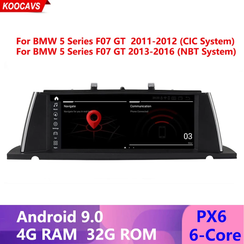 10 25 &quotAndroid 9 0 PX6 Автомобильный дисплей экран для BMW F07 GT 2011-2017 gps Navi приемник 4 + 32G ram