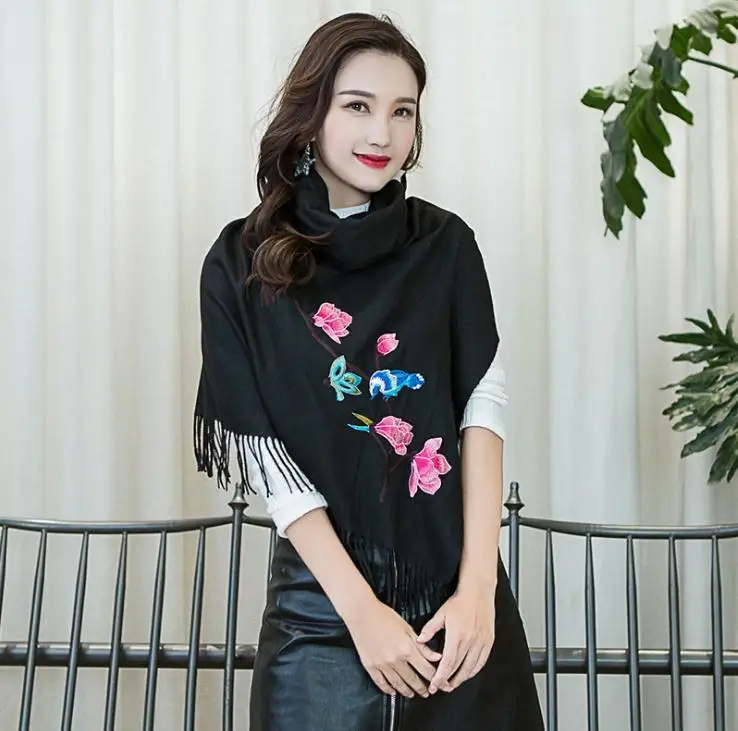 Style 7 Для женщин зима утолщение теплый Ленточки шаль Мягкий пашмины кашемировый шарф солнцезащитный шаль новые красные ботинки выше лодыжки с цветочной вышивкой, шарф - Цвет: Style 7