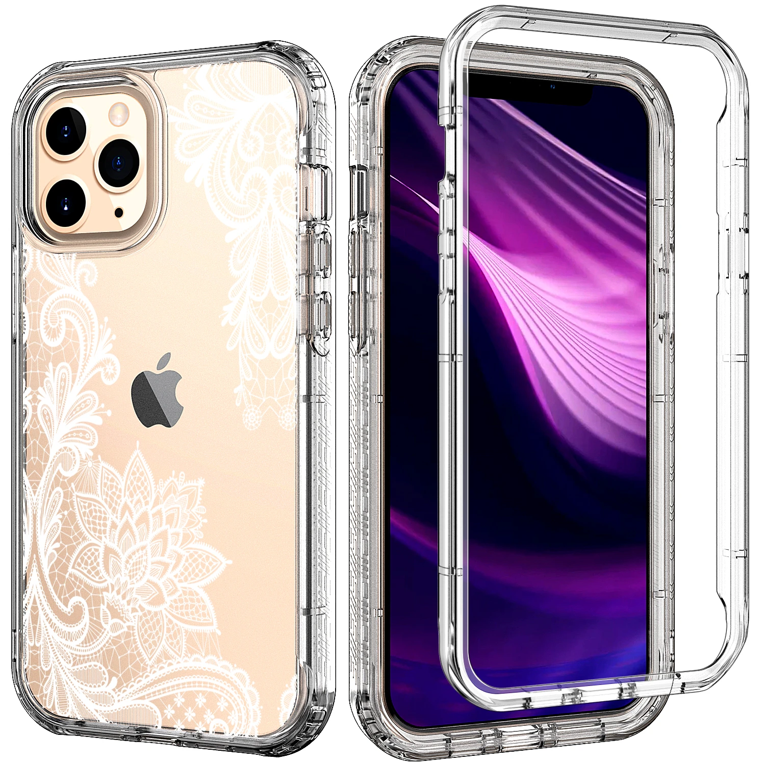 360 Full Body Case For Iphone 12 Pro Max Cover Mini Double Sided Cover For Iphone 12 Mini Silicone Tpu Transparent Rubber Shell For Iphone 12 Pro Rose Gold Accessories Mobile Phones