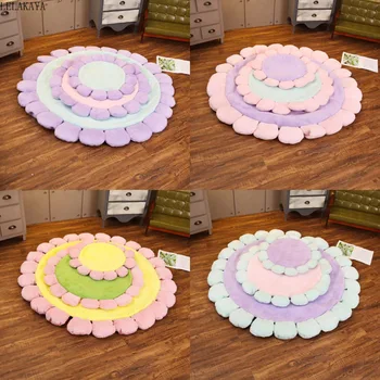 

Soft Comfortable Multi-functional Baby Kids Play Mats Creative Round Flower Pattern Non-Slip Rugs Home Bedroom Carpet Decor toy