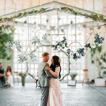 

PATIMATE Mental Wreath Garland Rustic Wedding Decoration Bride Groom Weeding Decor For Weddings Mr Mrs Wedding Party Decor