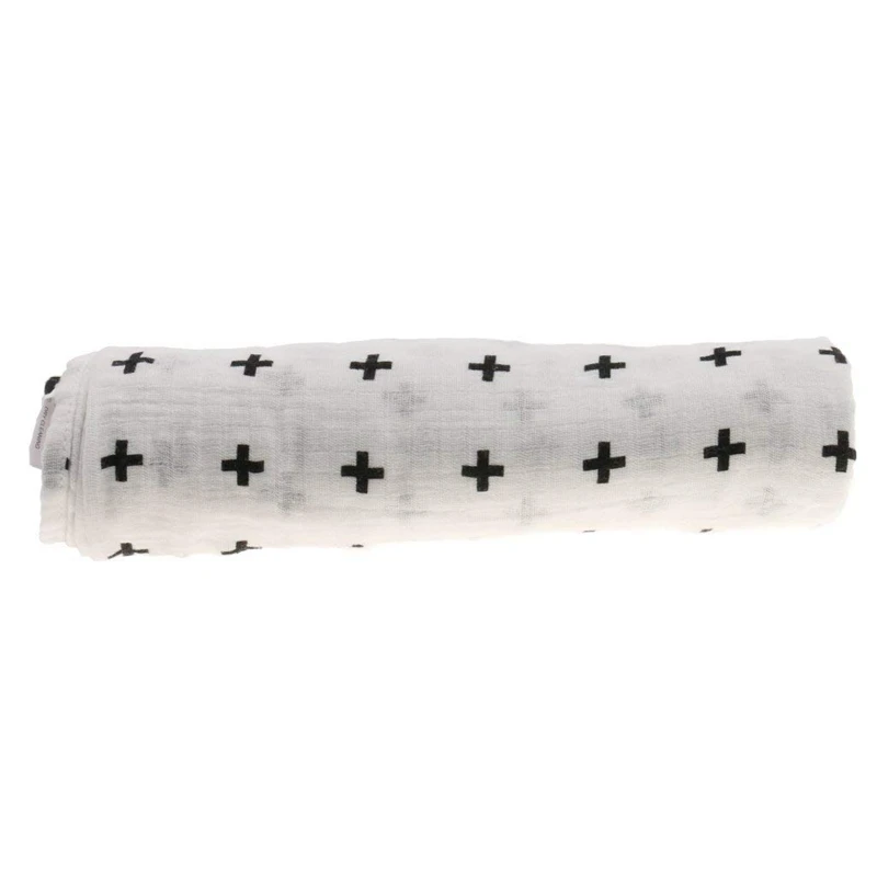 Хлопковое Пеленальное Одеяло Lange для новорожденных спальный мешок 110 см x 110 см-крест