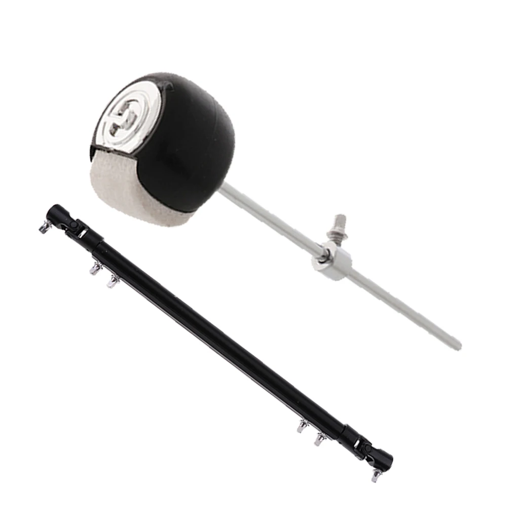 Double Bass Kick Drum Pedal Link Bar Driveshaft Rod with Drum Beater for Percussion Instrument