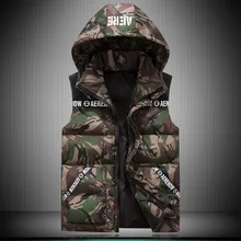 Зимнее пальто для мужчин, популярный бренд, хлопковый жилет в гонконгском стиле, камуфляжный жилет из пуха и перьев, утепленный жилет для подростков