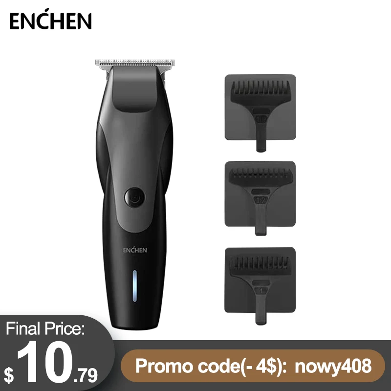 Obtenga esto code(-4$): nowy408 ENCHEN-cortadora de pelo profesional para hombre, cortadora de pelo eléctrica, portátil, recargable, Máquina para cortar cabello p3KeoVKjL