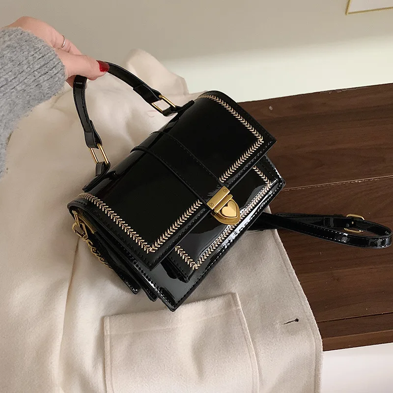 

High-end women's bag 2020 new wave Korean version of the wild handbag messenger bag fashion patent leather shoulder bag