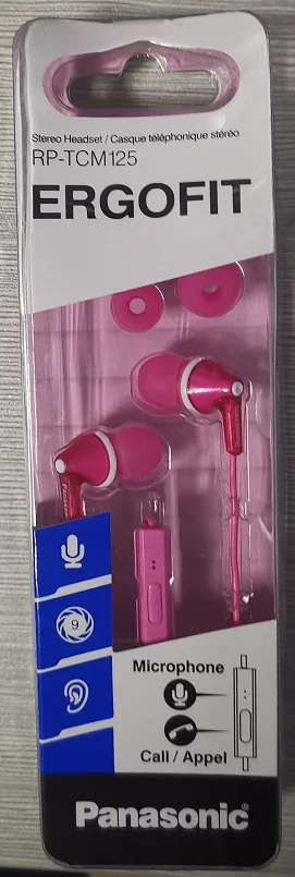 Оригинальные RP-TCM125 наушники-вкладыши Panasonic, музыкальные наушники 3,5 мм, Универсальные наушники для мобильного телефона samsung Xiaomi huawei - Цвет: pink