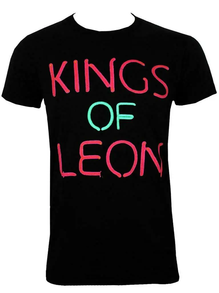 Официальная Лицензированная футболка с логотипом KINGS OF LEON базовые Топы ROCK |