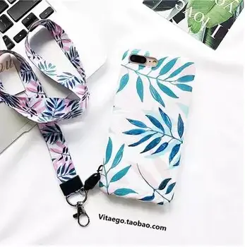 

Wholesale Small fresh Leave Fruit Universal Lanyard For Phone Accessories Neck Strap Key Phone Chain Rotation Long Hanging Badge