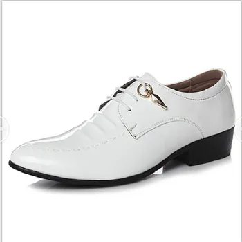 mens white patent leather shoes