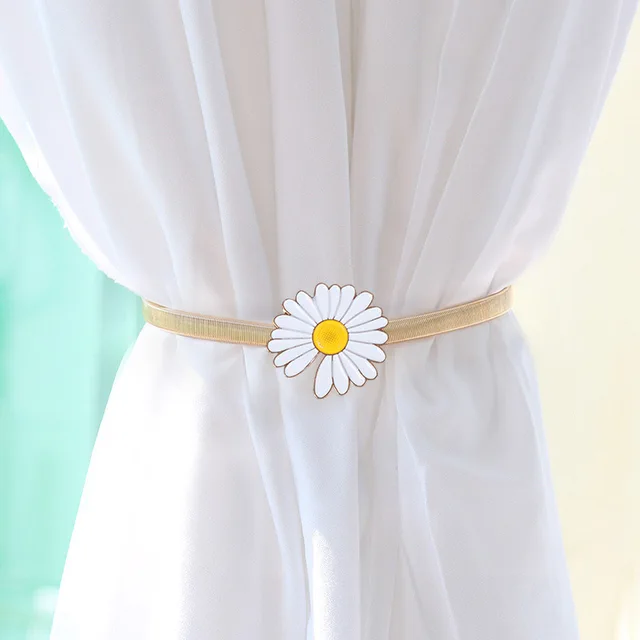 ⚡️Metal Curtain Clip Tieback Buckle Clips Curtain Holders Golden Silver Color Leaves Bow Elk Buckle Tie Back Curtain Accessories Daisy gold