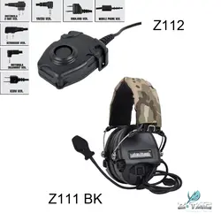 Z-TAC ZSordin гарнитура с шумоподавителем Z111 BK и Walkie talkie PTT Z112 комбинация