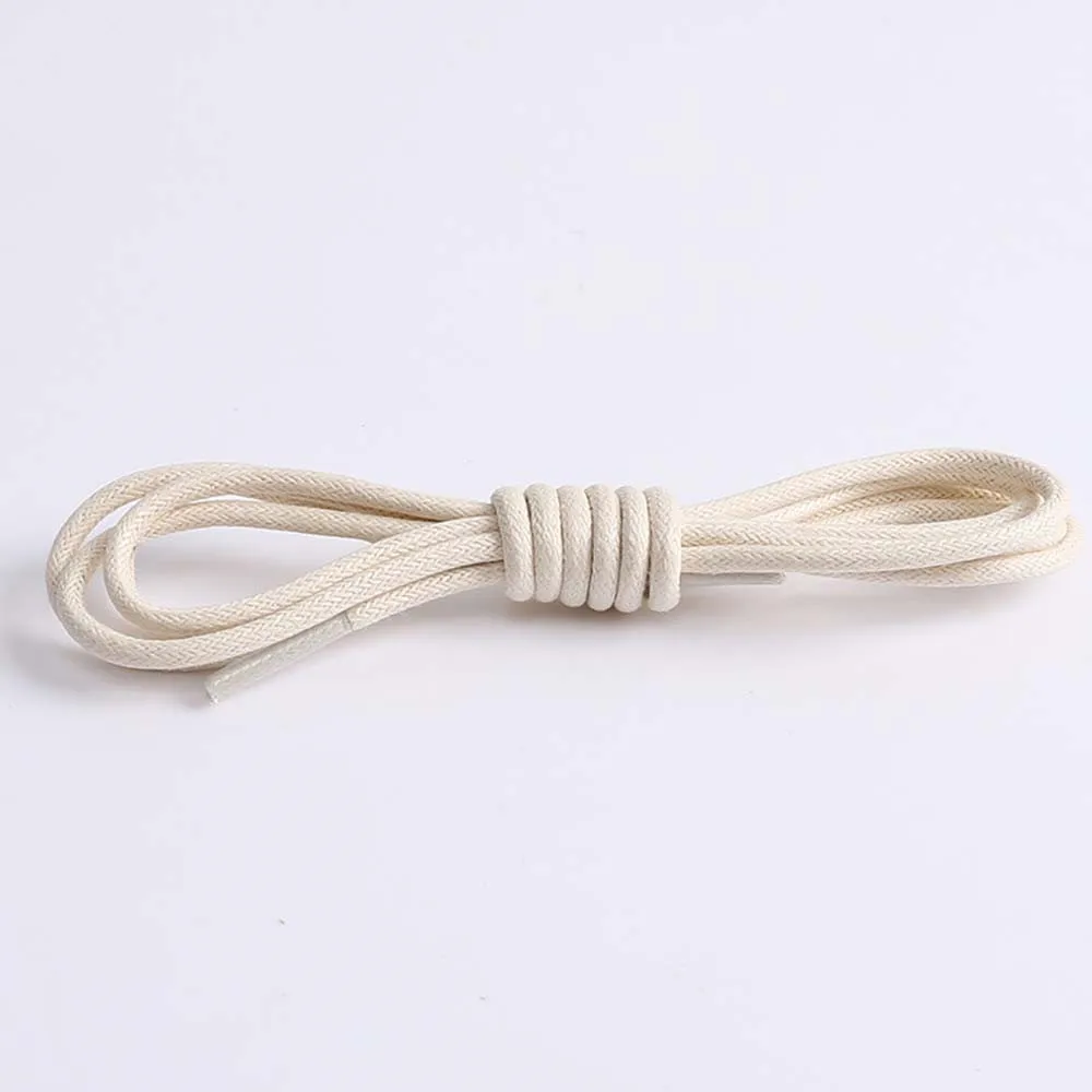 creamy-white 120 см вощеный хлопок тонкий Простой стиль круглый шнурки платье воск шнур удобный практичный продавать хорошо шнурки броги обувь - Цвет: creamy-white