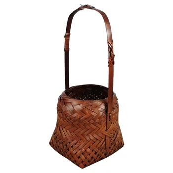 

1 Pc Special Unique Creative Retro Flower Basket Bamboo Basket Chinese-style Storage Basket for Garden Home