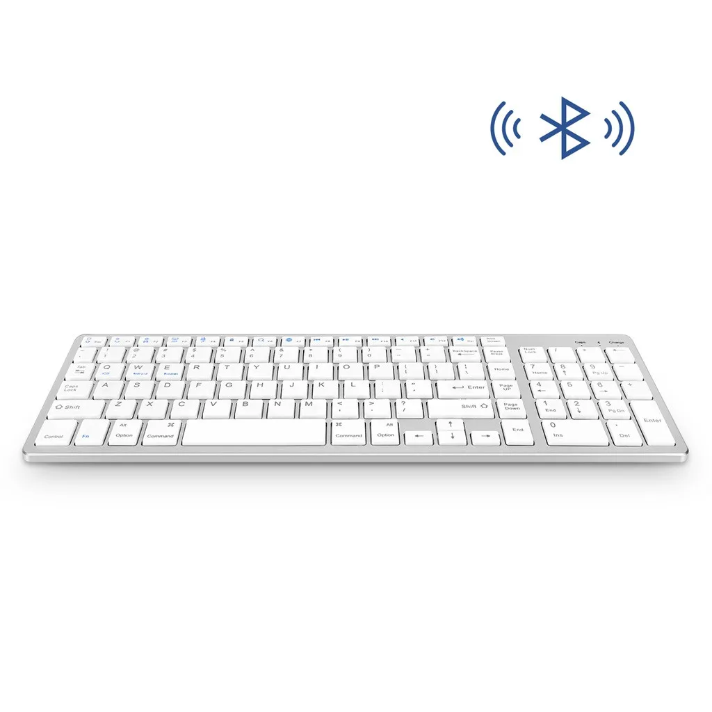 Bluetooth клавиатура, перезаряжаемая портативная BT беспроводная клавиатура с номером полноразмерная клавиатура включает быстрый доступ к горячим клавишам